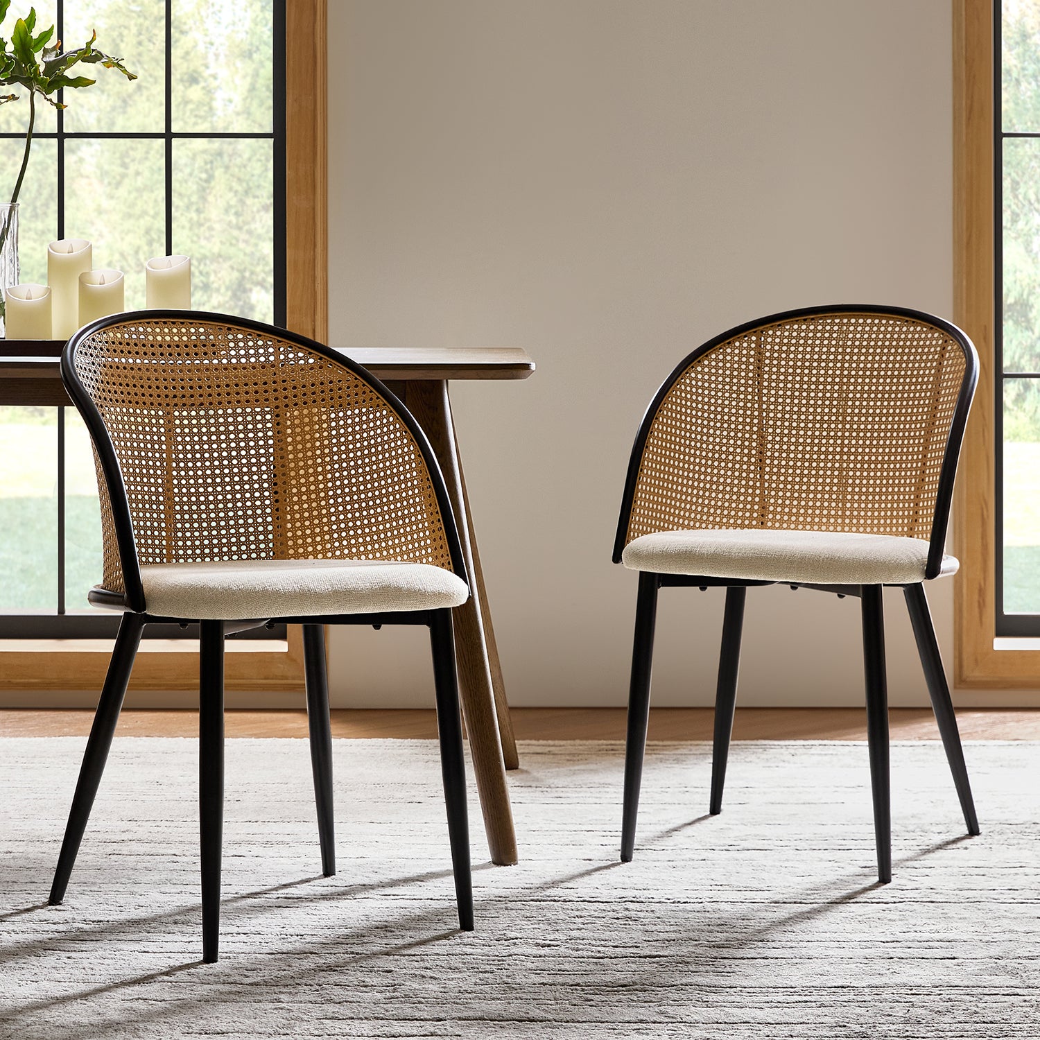 Rattan Dining Chair – featuring a comfortable high-resilience sponge cushion