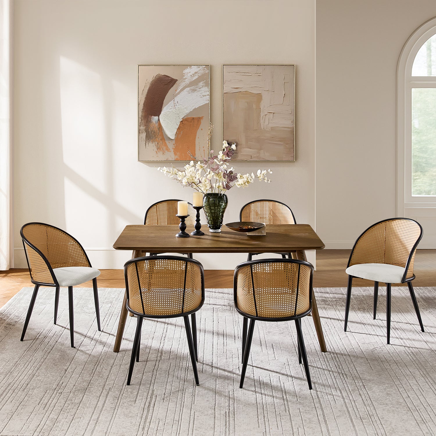 Rattan Dining Chair – featuring a comfortable high-resilience sponge cushion
