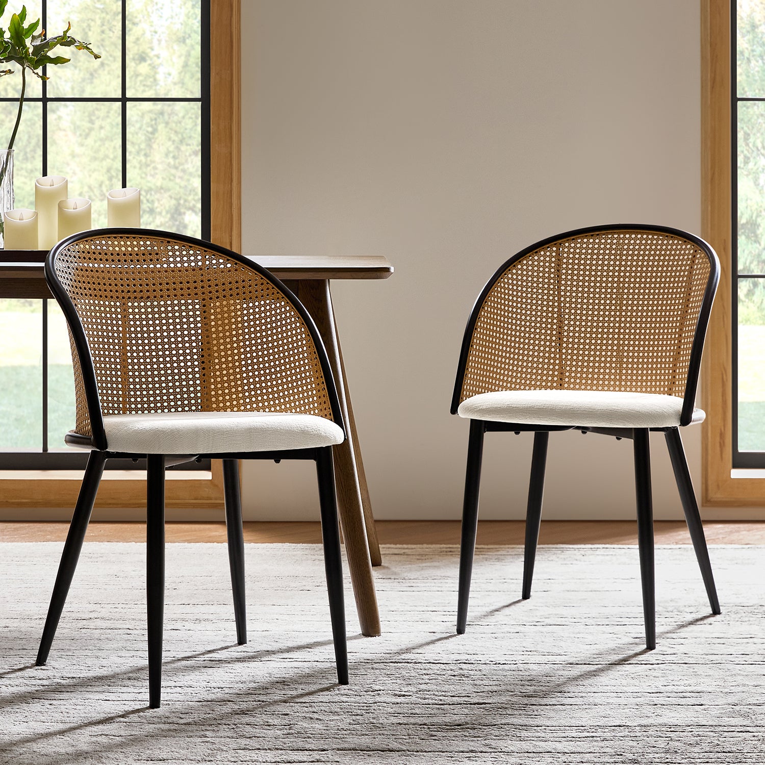 Rattan Dining Chair – featuring a comfortable high-resilience sponge cushion