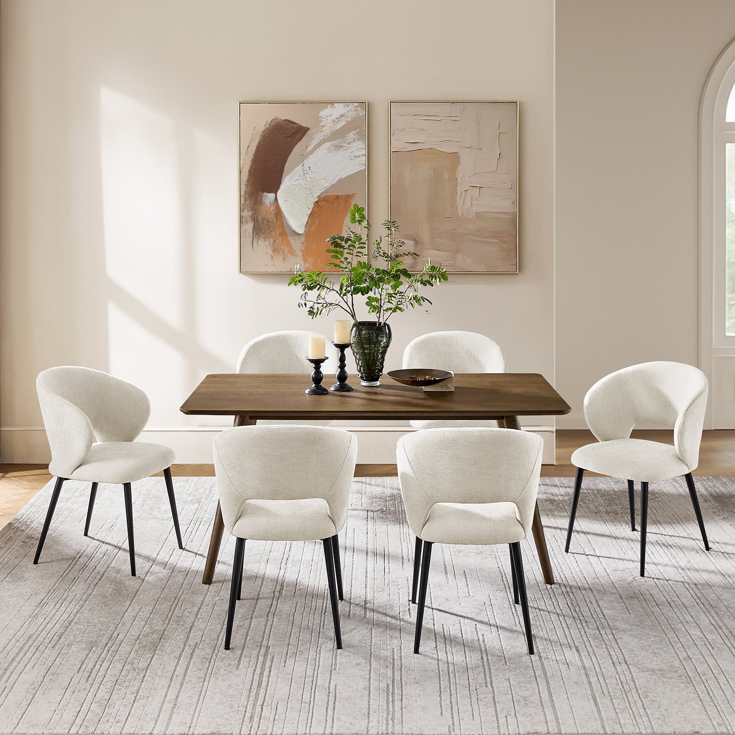 Modern Curved Back Office Chair, Padded Fabric Seat – Ideal for Ergonomic Support in Home Office, Kitchen Counter, Dining Area