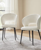 Modern Curved Back Office Chair, Padded Fabric Seat – Ideal for Ergonomic Support in Home Office, Kitchen Counter, Dining Area