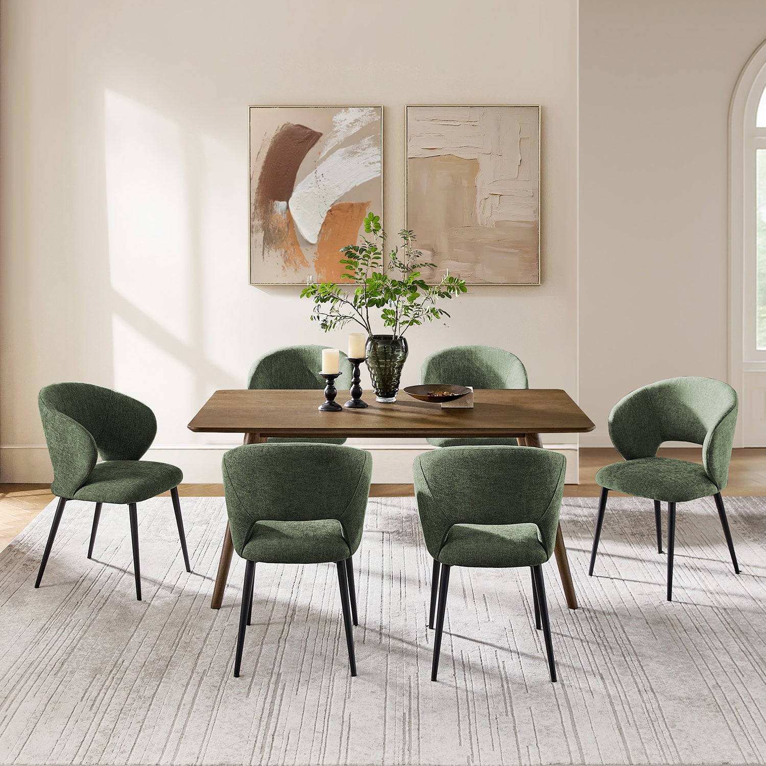 Modern Curved Back Office Chair, Padded Fabric Seat – Ideal for Ergonomic Support in Home Office, Kitchen Counter, Dining Area