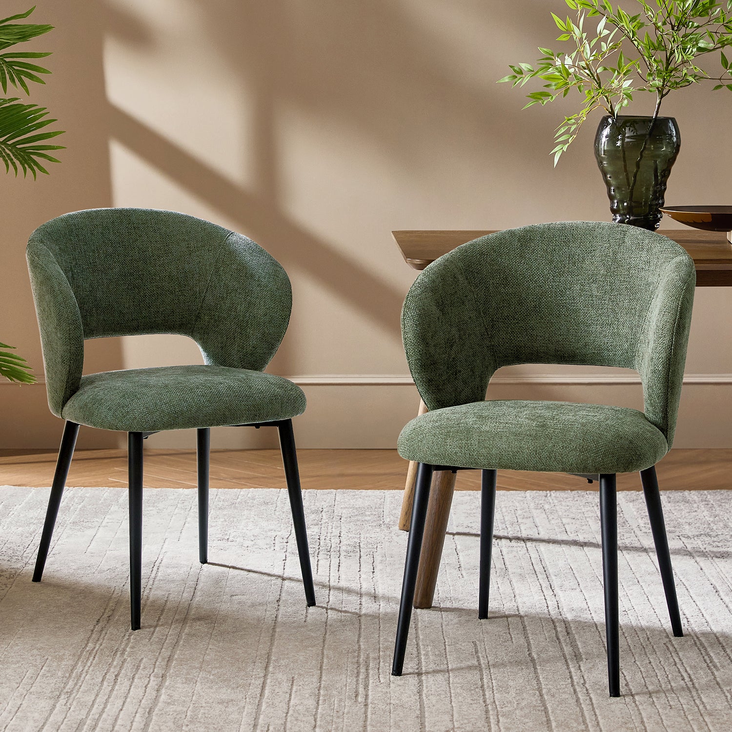 Modern Curved Back Office Chair, Padded Fabric Seat – Ideal for Ergonomic Support in Home Office, Kitchen Counter, Dining Area