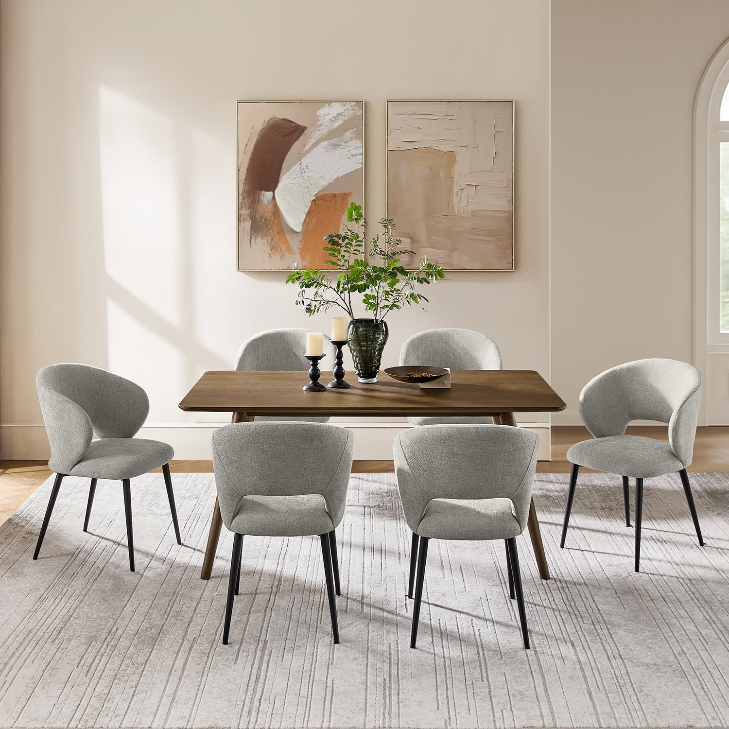 Modern Curved Back Office Chair, Padded Fabric Seat – Ideal for Ergonomic Support in Home Office, Kitchen Counter, Dining Area