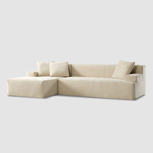 111" Modern L-Shaped Sectional Modular Sofa with Chaise Lounge Fabric Upholstery Couch for Living Room & Apartment, No Assembly Required