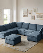 Modular Sectional Sofa, L-Shaped Couch with Storage and Ottoman, Oversized Chenille with Chaise Lounge for Living Room