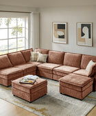 Modular Sectional Sofa, L-Shaped Couch with Storage and Ottoman, Oversized Chenille with Chaise Lounge for Living Room