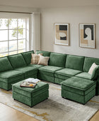 Modular Sectional Sofa, L-Shaped Couch with Storage and Ottoman, Oversized Chenille with Chaise Lounge for Living Room