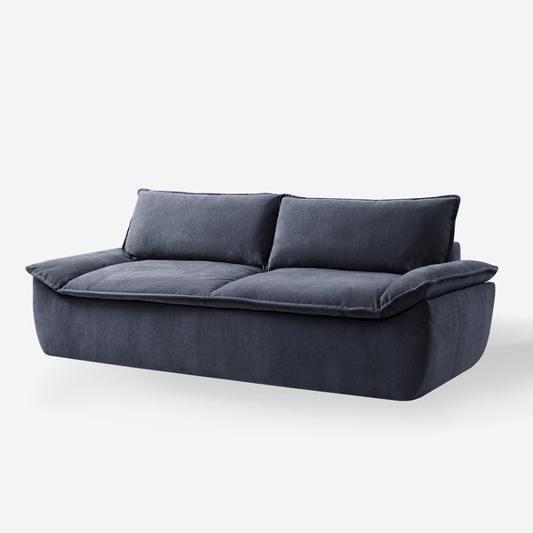 90" Modern 3-Seater Sofa for Living Room Comfy Compact Apartment Couch with Removable Cushion, No Assembly Required