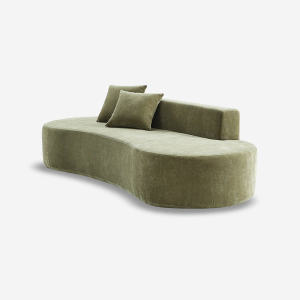 Modern Minimalist 3-Seater Cream Sofa for Adult Living Room Couch with Curved Design No Assembly Required