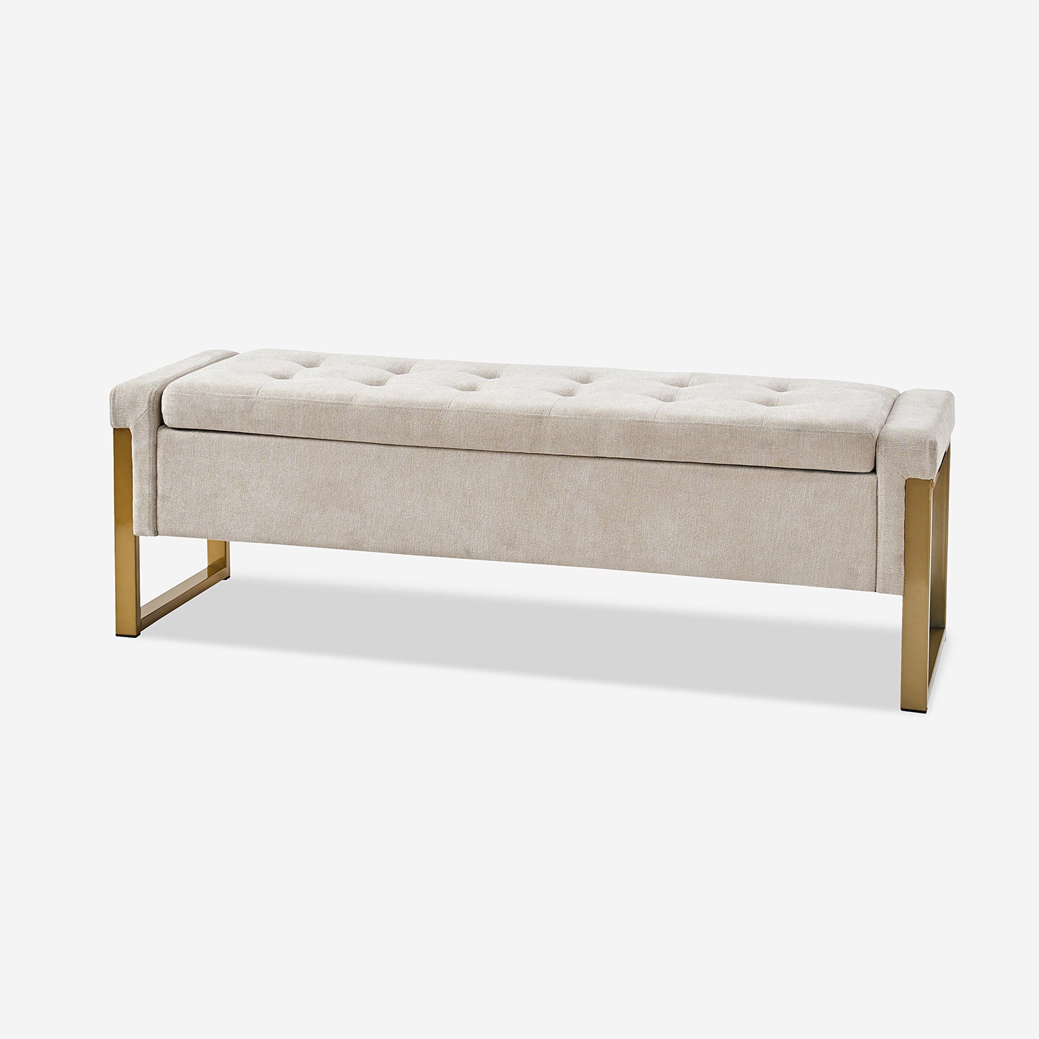 55" Upholstered Storage Bench Tufted End of Bed Bench Bedroom Entryway