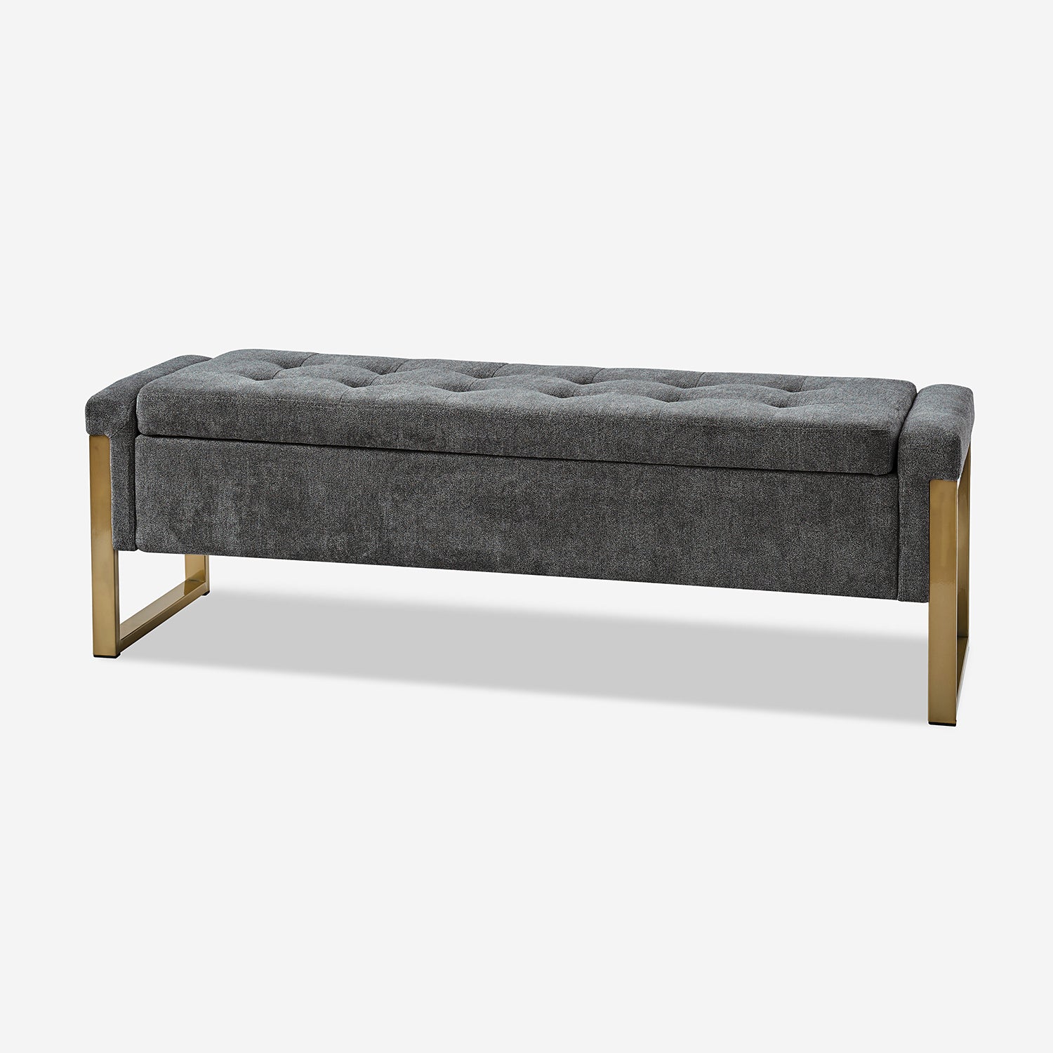 55" Upholstered Storage Bench Tufted End of Bed Bench Bedroom Entryway