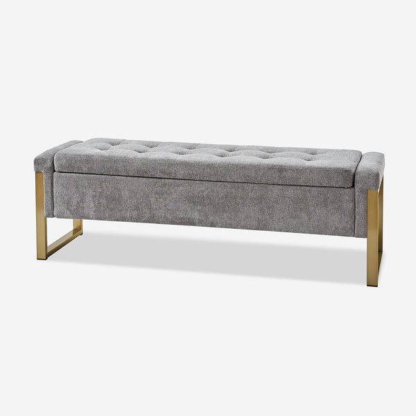 55" Upholstered Storage Bench Tufted End of Bed Bench Bedroom Entryway
