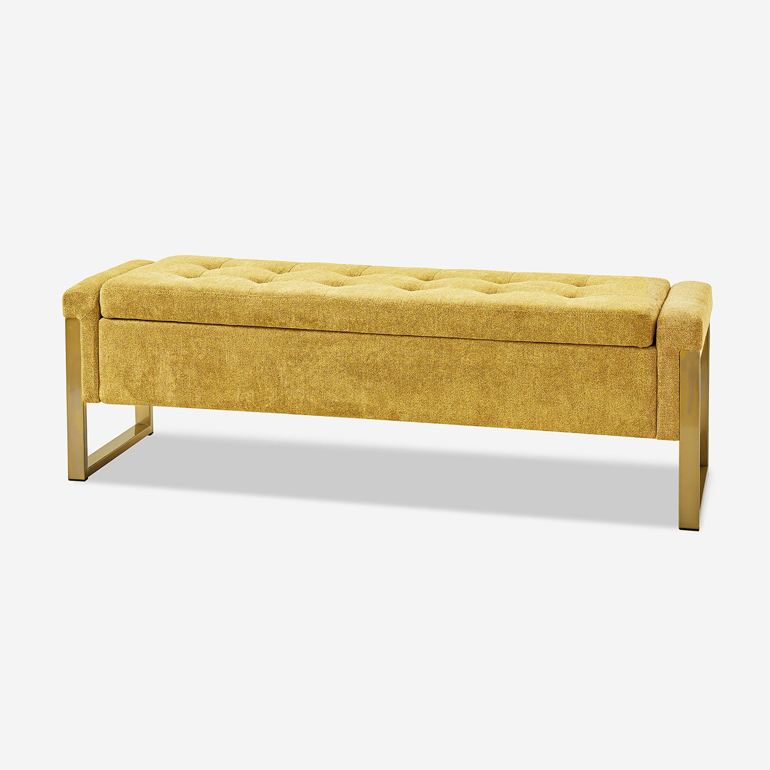55" Upholstered Storage Bench Tufted End of Bed Bench Bedroom Entryway