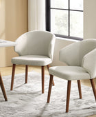 Mid-century Modern Wing-Back Dining Chair with Solid Wooden Tapered Legs, Set of 2