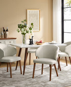 Mid-century Modern Wing-Back Dining Chair with Solid Wooden Tapered Legs, Set of 2
