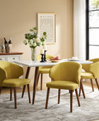 Mid-century Modern Wing-Back Dining Chair with Solid Wooden Tapered Legs, Set of 2
