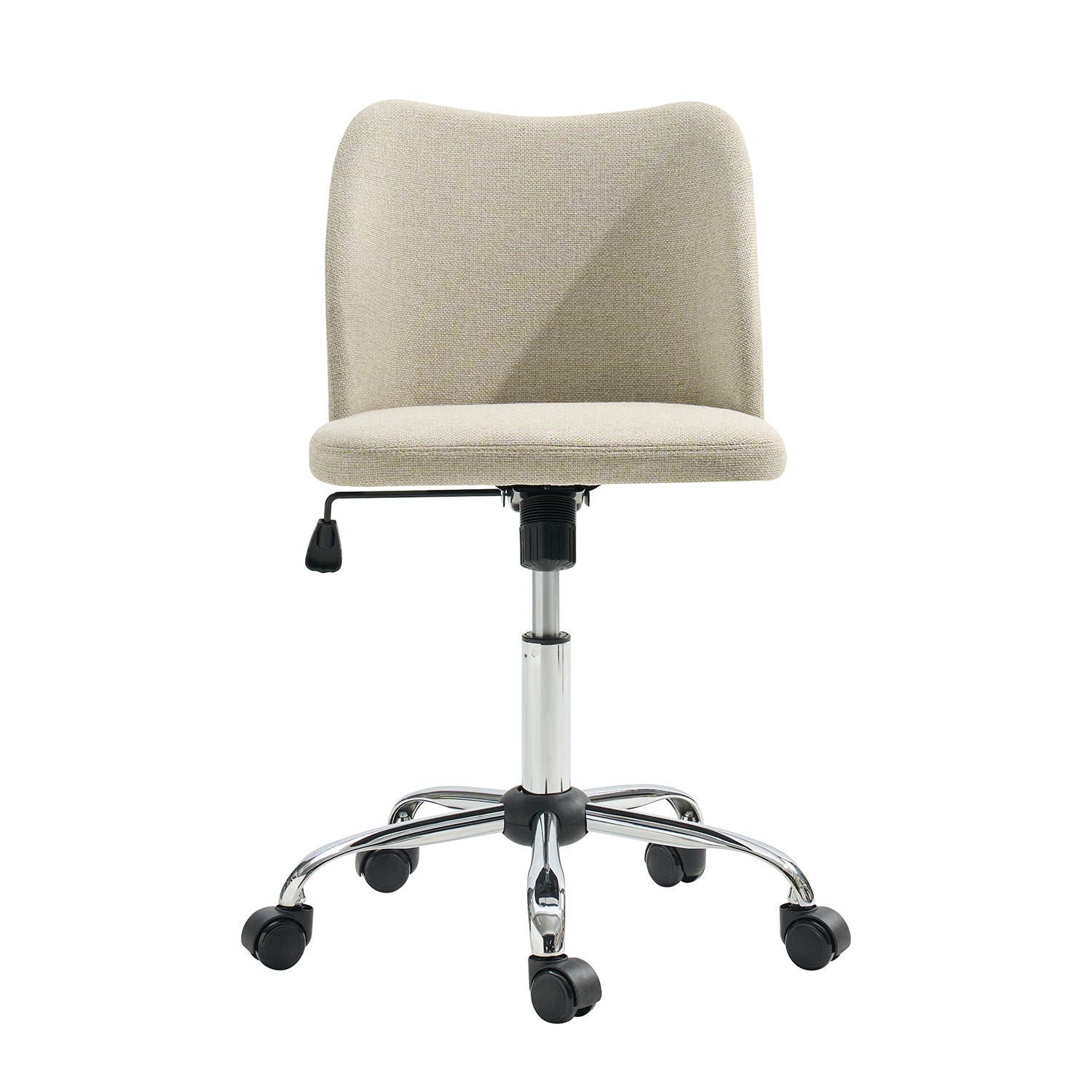 Home Office Chair Armless Fabric Vanity Desk Chair with Adjustable Height for Adults