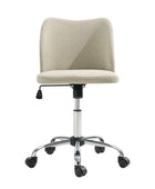 Home Office Chair Armless Fabric Vanity Desk Chair with Adjustable Height for Adults