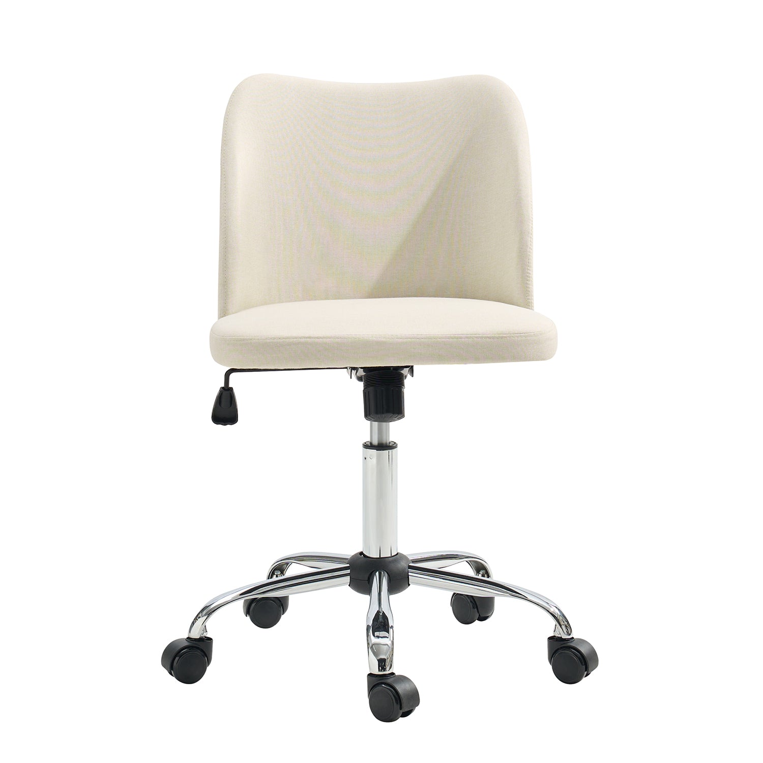 Home Office Chair Armless Fabric Vanity Desk Chair with Adjustable Height for Adults