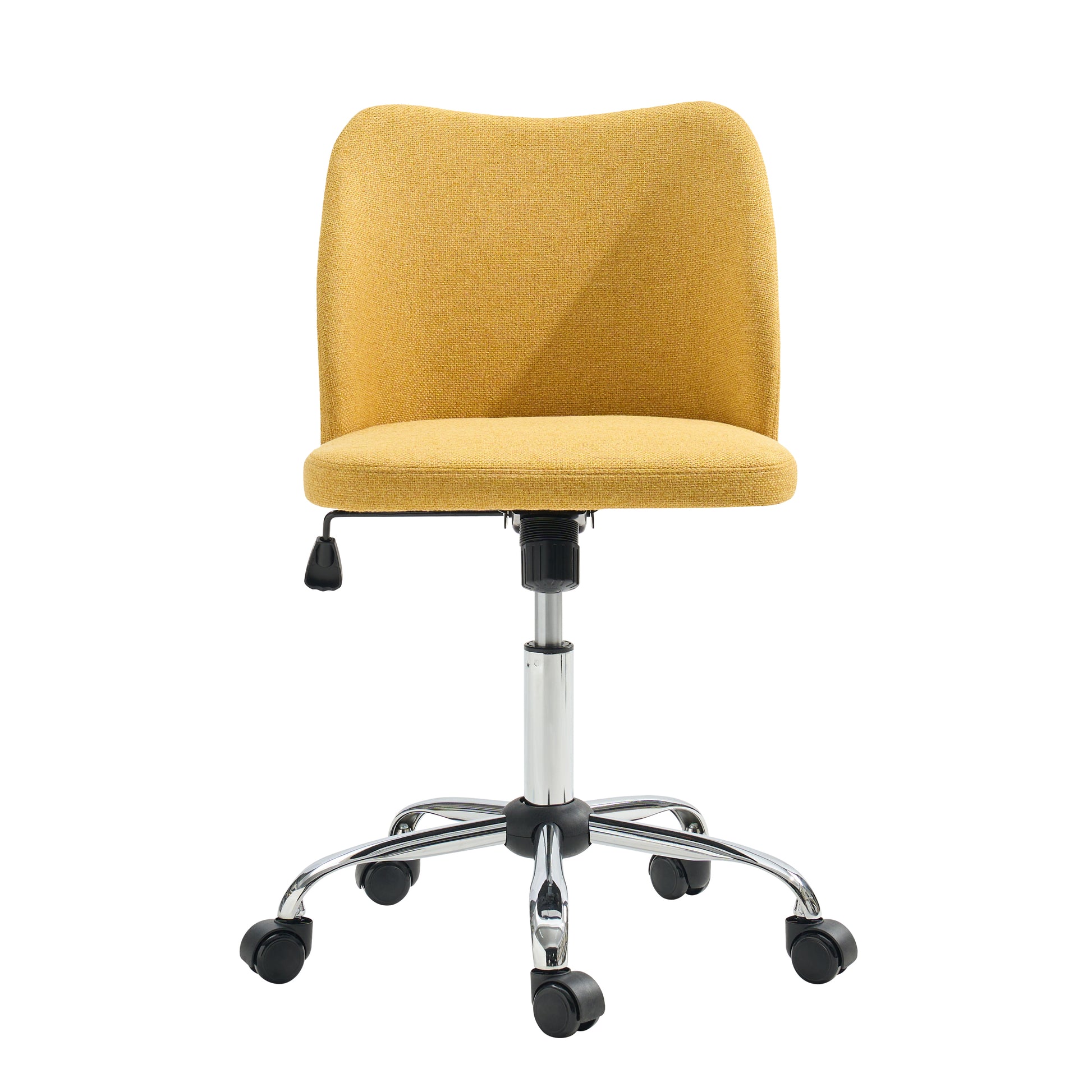 Home Office Chair Armless Fabric Vanity Desk Chair with Adjustable Height for Adults
