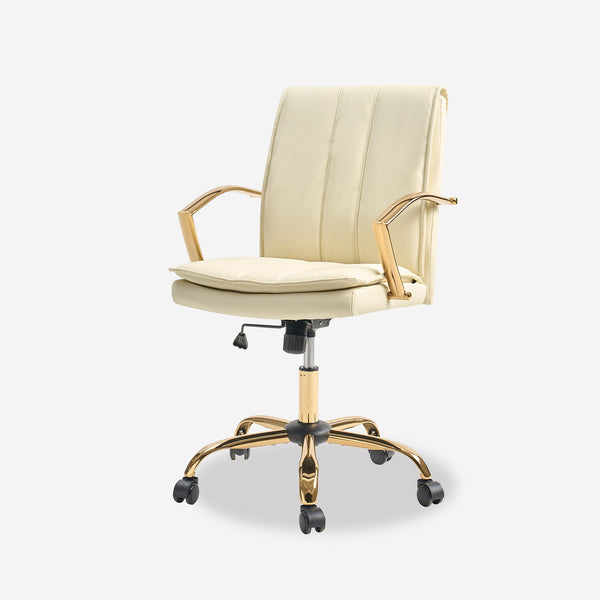 Executive Office Chair Ergonomic Swivel with PU Leather Upholstered Pad and Armrest