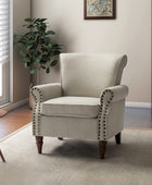 Comfy Small Fabric Nailhead Club Chair