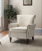 Comfy Small Fabric Nailhead Club Chair