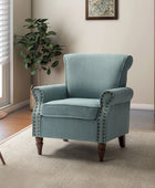 Comfy Small Fabric Nailhead Club Chair