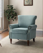 Comfy Small Fabric Nailhead Club Chair