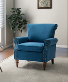 Comfy Small Fabric Nailhead Club Chair