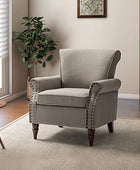 Comfy Small Fabric Nailhead Club Chair
