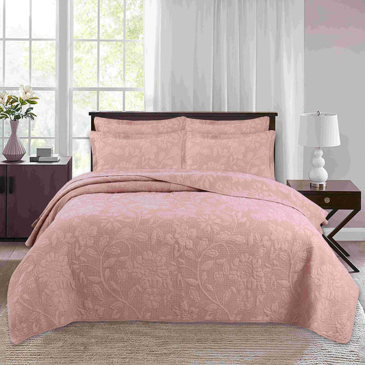 3 Piece Floral Quilt Set King Size Queen Size